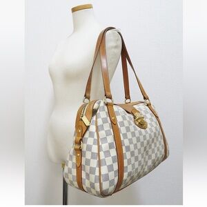 Louis Vuitton Beige and Brown Checkered Shoulder Bag